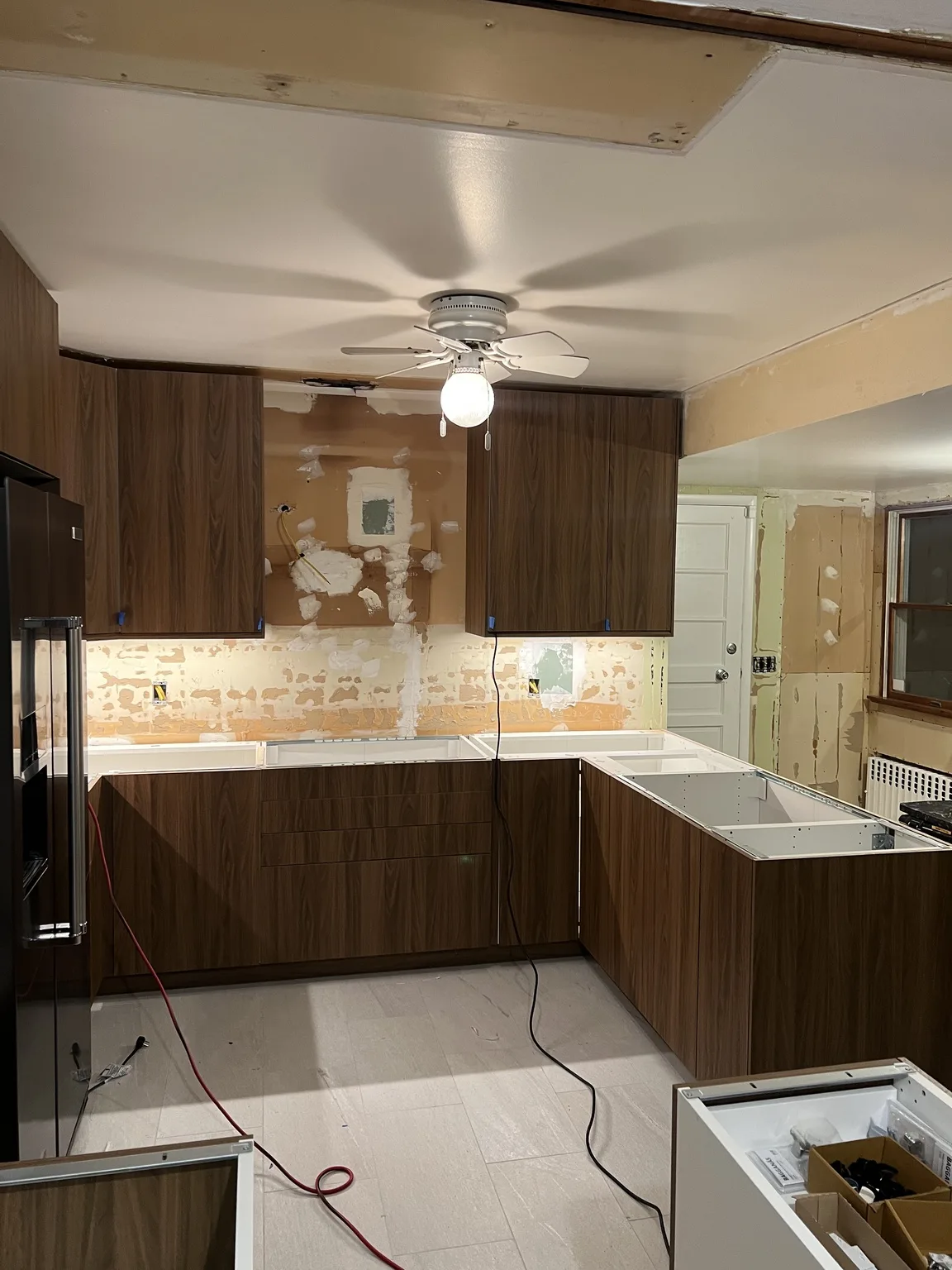 Two-Tone Walnut & White Kitchen — photo 1